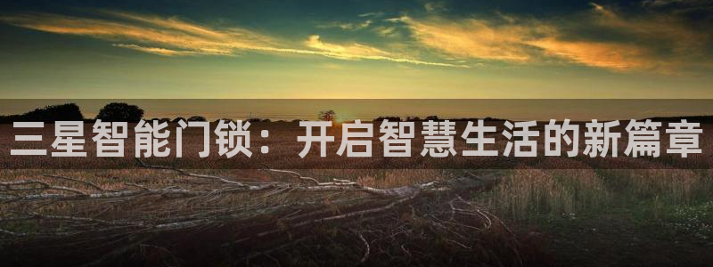 金年会娱乐下载app：三星智能门锁：开启智慧生活的新篇章