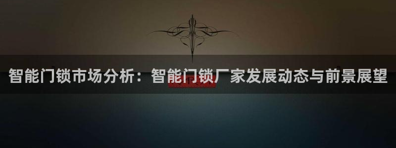 金年会体育官方：智能门锁市场分析：智能门锁厂家发展动态与前景