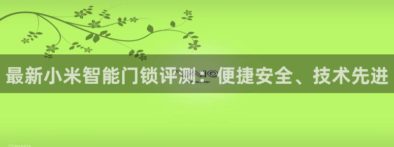 金年会电子游戏：最新小米智能门锁评测：便捷安全、技术先进