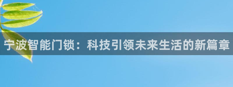金升年会：宁波智能门锁：科技引领未来生活的新篇章