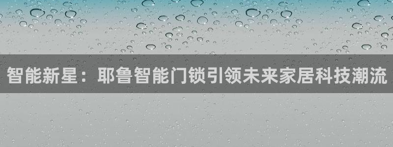 金年会网官网新版：智能新星：耶鲁智能门锁引领未来家居科技潮流